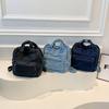 School bag female classic literary small fresh backpack female college style high school student denim canvas backpack