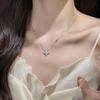 Elegant Diamond Sparkle Necklace: Women's Summer High-End Rhombus Pendant Clavicle Chain - Perfect Gift for Girlfriend on Qixi Festival