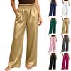 Women's Casual Loose Fit Paperbag Waist Wide Leg Long Pants for Everyday Wear