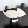 Minimalist Metal Square Fruit Bowl with Crystal Base for Dining or Coffee Tables