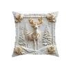 1/4Pcs 45x45CM Christmas Linen Throw Pillow Cover Santa Claus Snowman Reindeer Xmas Tree Pillow Case Living Room Bedroom Sofa Bed Square Cushion Cover