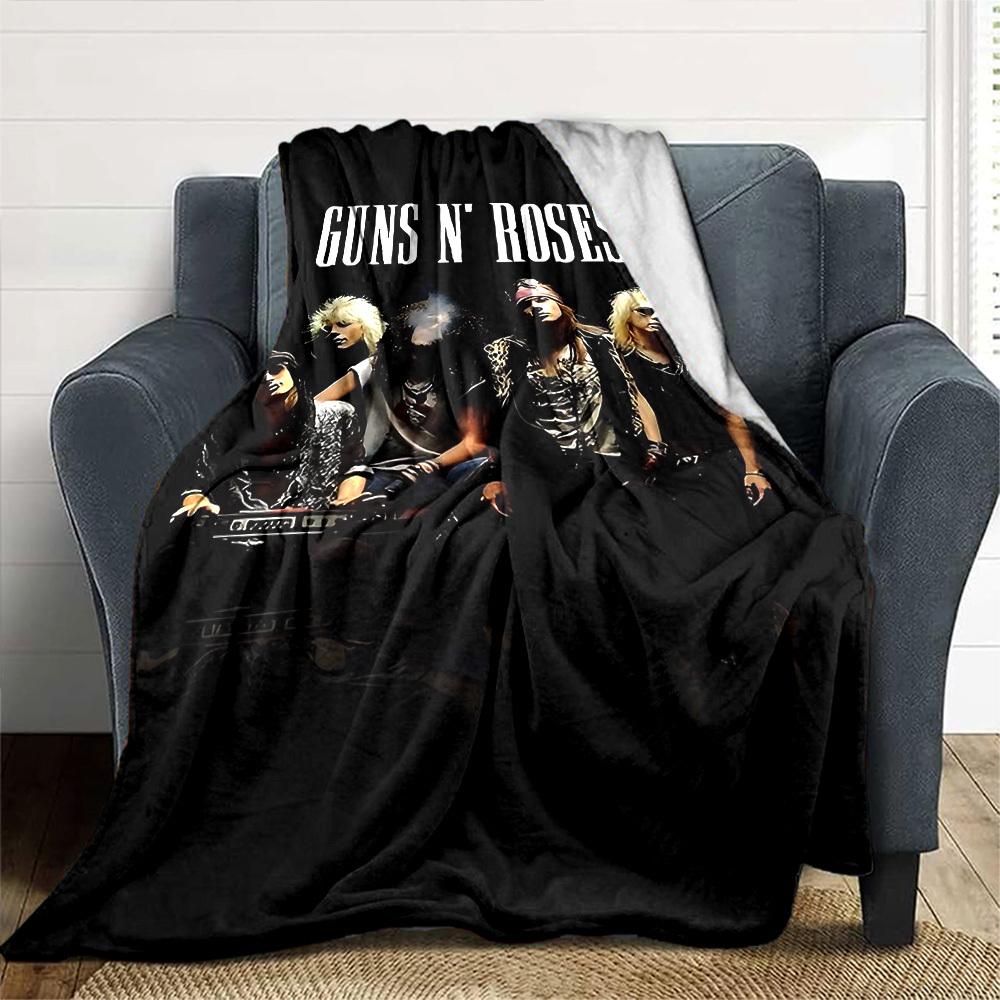 1 pezzo GUNS N' ROSES Morbida Coperta Calda per Casa, Ufficio, Viaggio, Biancheria da Letto Accogliente per Tutte le Stagioni, Accessorio Accogliente per Ufficio 1026