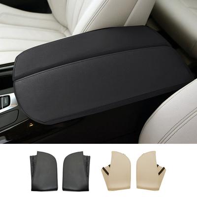 Para BMW X5 E70 2007- 2013 / F15 2014-2018 Almohadilla Protectora de Piel de Microfibra para Reposabrazos Central de Control Interior del Coche