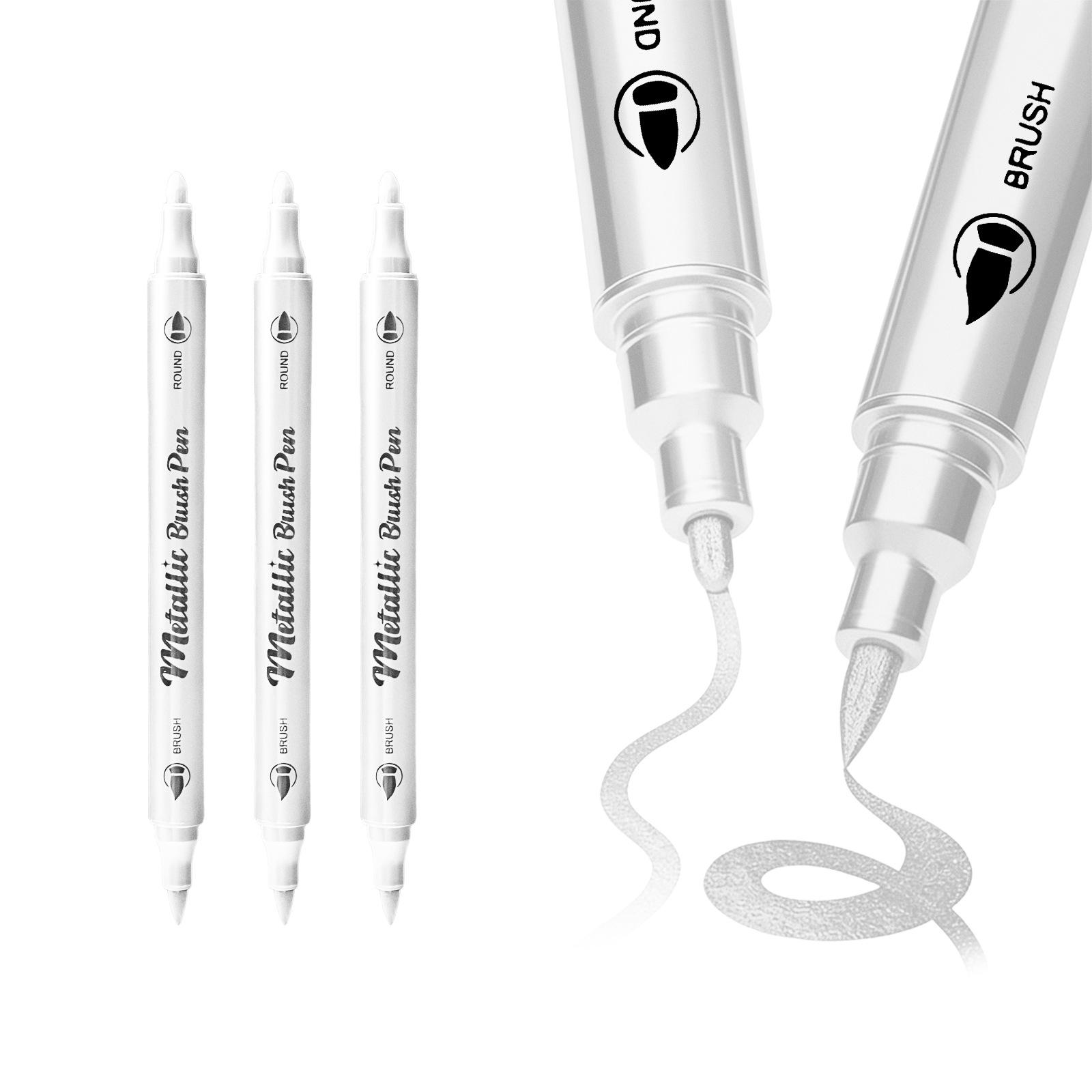 Double-Ended Water-Based Acrylic Paint Marker for Smooth Multi-Surface Art. белый
