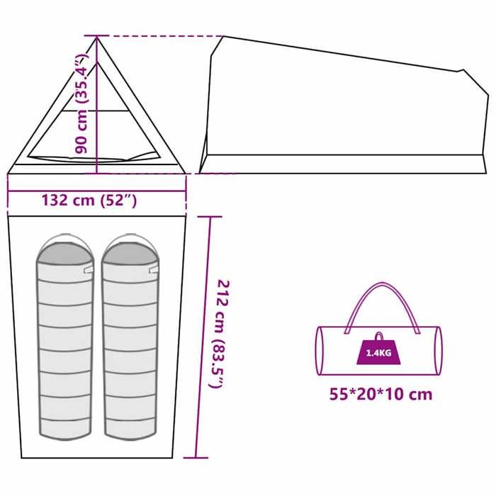 VidaXL 2-person Waterproof Camouflage Camping Tent, Tent, Camping Shelter, Garden Shed, Garden Tent, Shelter 4009626