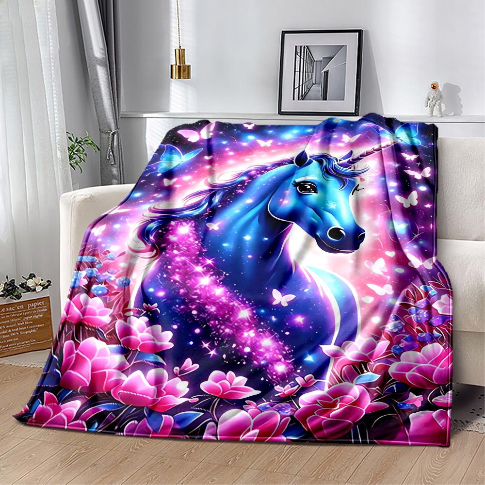 1pc Butterfly and Roses Blanket Soft Comfortable Lightweight All Season Multi Purpose Blanket Travel Camping Picnics Sofa Office Bed Living Room Gift