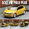 1/32 Scale Polo Plus Sedan Toy Car Model Diecast Alloy Metal Miniature Sound & Light Collection Gift for Children Boys Kid
