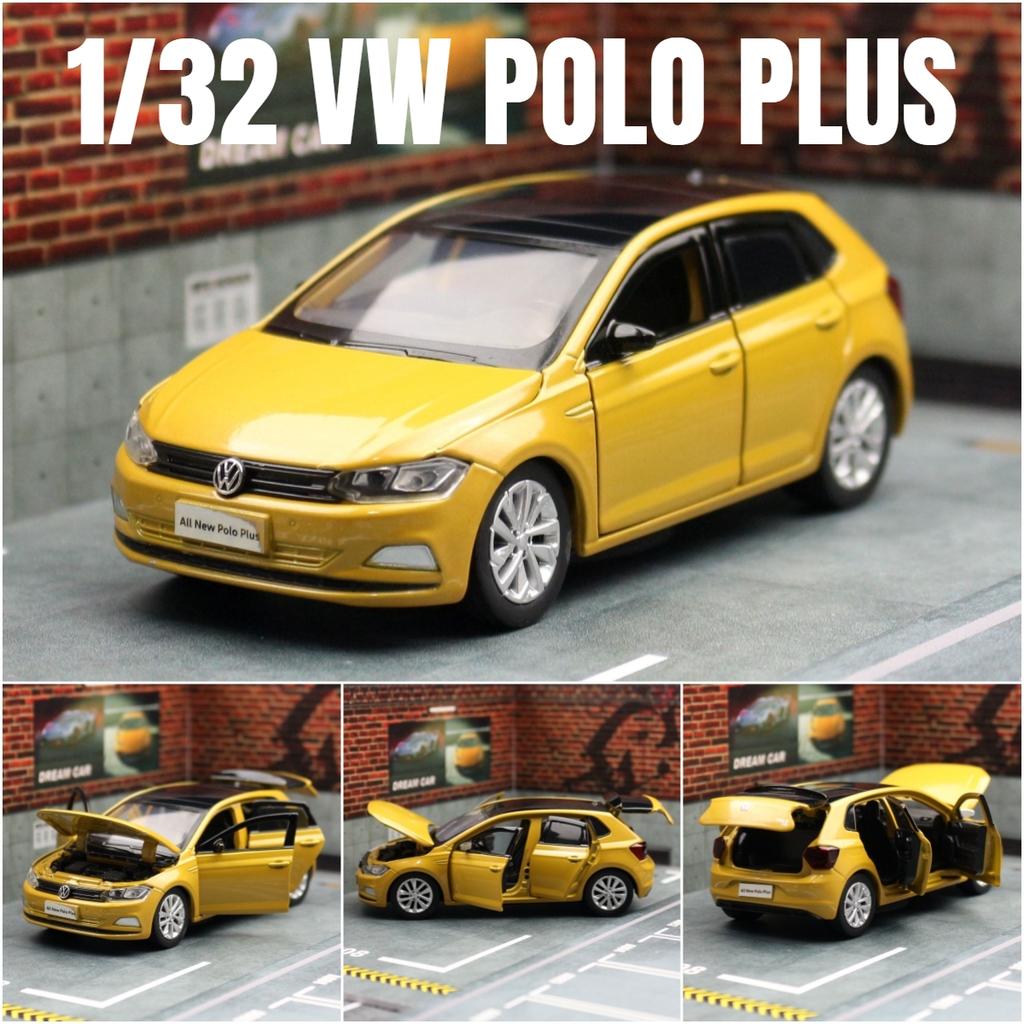 1/32 Scale Polo Plus Sedan Toy Car Model Diecast Alloy Metal Miniature Sound & Light Collection Gift for Children Boys Kid