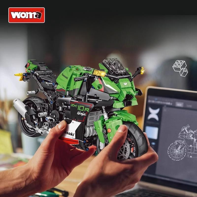 Technisches ZX-10R Motorrad Automodell Bausteine MOC Stadt Rennmotorrad Spielzeug Geschenke für Kinder 1005 Stück