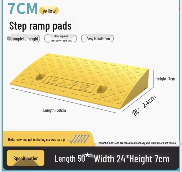 Car Sill and Roadside Plastic Uphill Triangle Speed Bump Mat