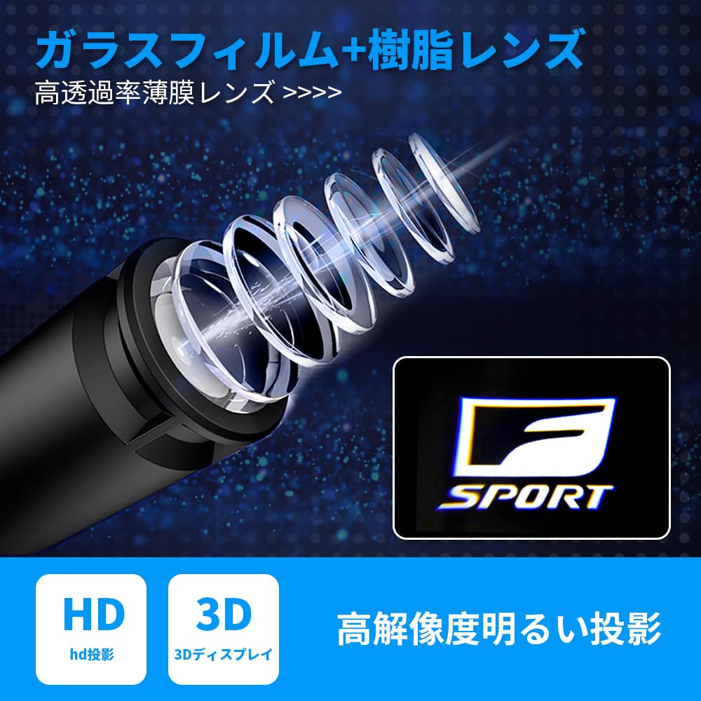 Courtesy Light, Car Curtain Lamp, Fade-Resistant, LED Logo Projection Courtesy Light, Door Light, Set