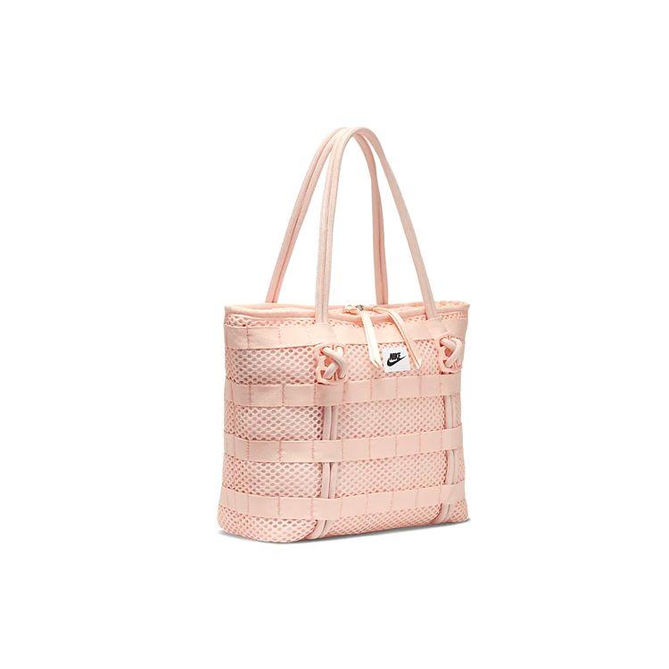 Nike Air Tote Bag Logo Woven Polyester Tote Shopping Bag Shoulder Handbag Regular Women Tote Bags Orange Pink CU2607-664
