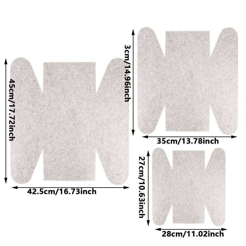 3Pcs Foldable Felt Storage Boxes Multi-Functional Home Organizer Baskets for Cosmetics, Stationery & Small Items