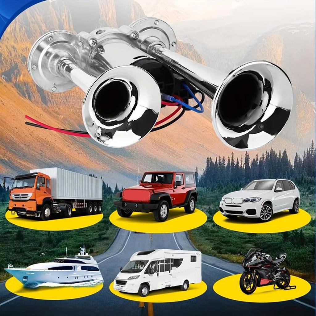 12VConjoined electric  horn 12V double tube  horn, car horn, truck    horn Speaker replacement parts