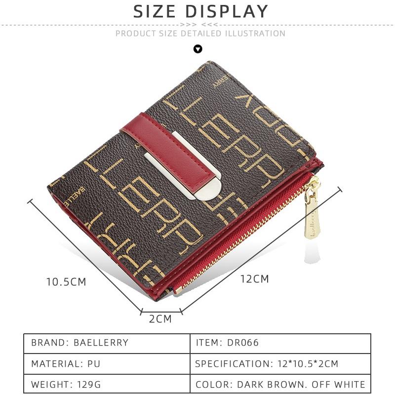 Baellerry Poșetă mini pentru femei din piele artificială, cu fermoar, cu fermoar, pentru cărți, portofele pentru doamne