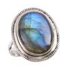 Natural Labradorite Gemstone 925 Solid Sterling Silver Jewelry Ring Size 7 d4v84