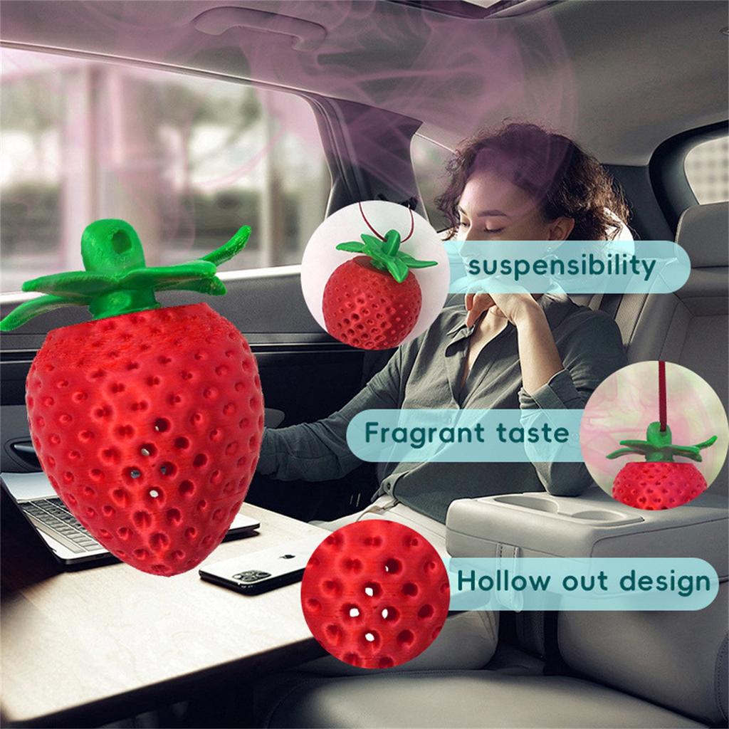 Car Strawberry Aromatherapy Container Car Perfume Pendant Ornament Long-Lasting Freshener