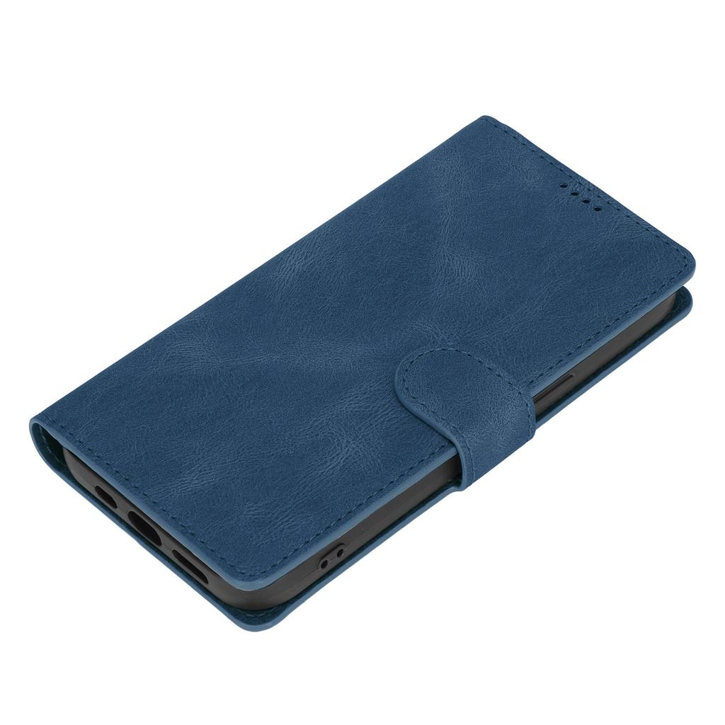 Classic PU Leather Wallet Card Flip Case Magnetic Buckle Phone Cover Shell for Iphone 13Blue