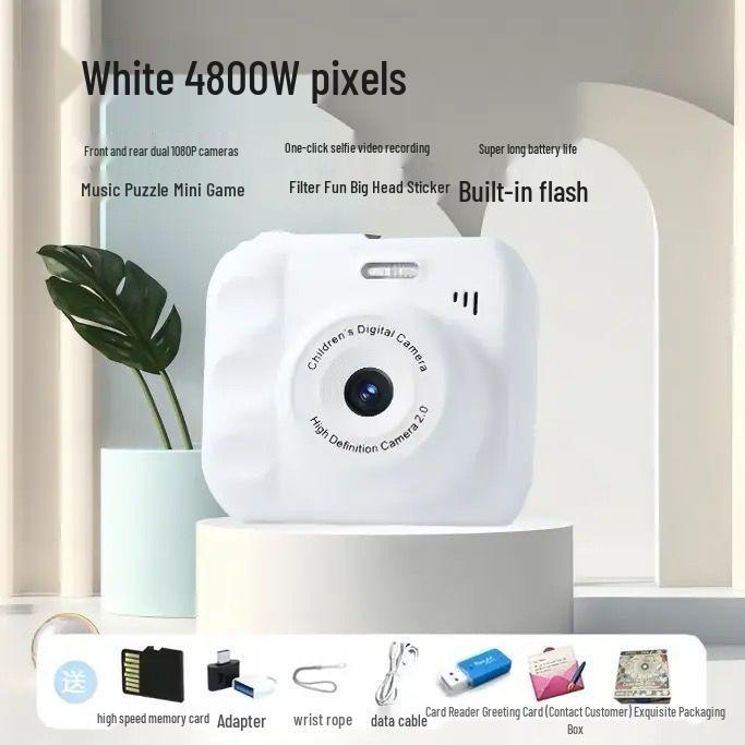 5000W HD Dual Camera Instant Print Digital Camera for Students with Phone Transfer Capability