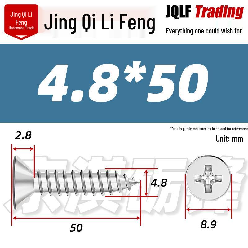 304 Stainless Steel Countersunk Self-Tapping Screw for Furniture & Outdoor Construction (GB/T 846)