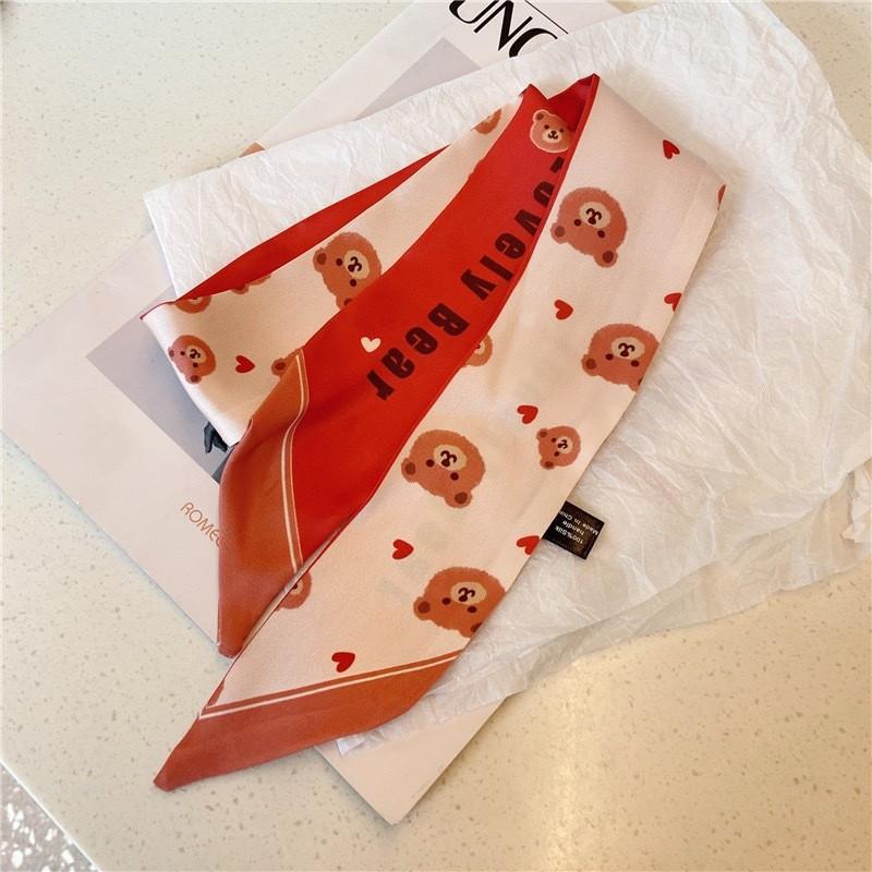 Qiandongge Seidenschal Stirnband Retro Weiblichkeit Gebundener Pferdeschwanz Schleife Band Stirnband Streamer Stirnband Mori Serie