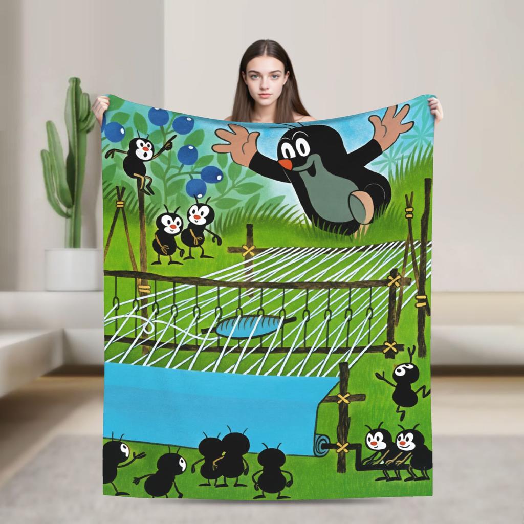 Czech Cartoon Krtek Mole Blanket Quality Warm Soft Bedding Throws Winter Plane Travel Home Decor Graphic Bedspread