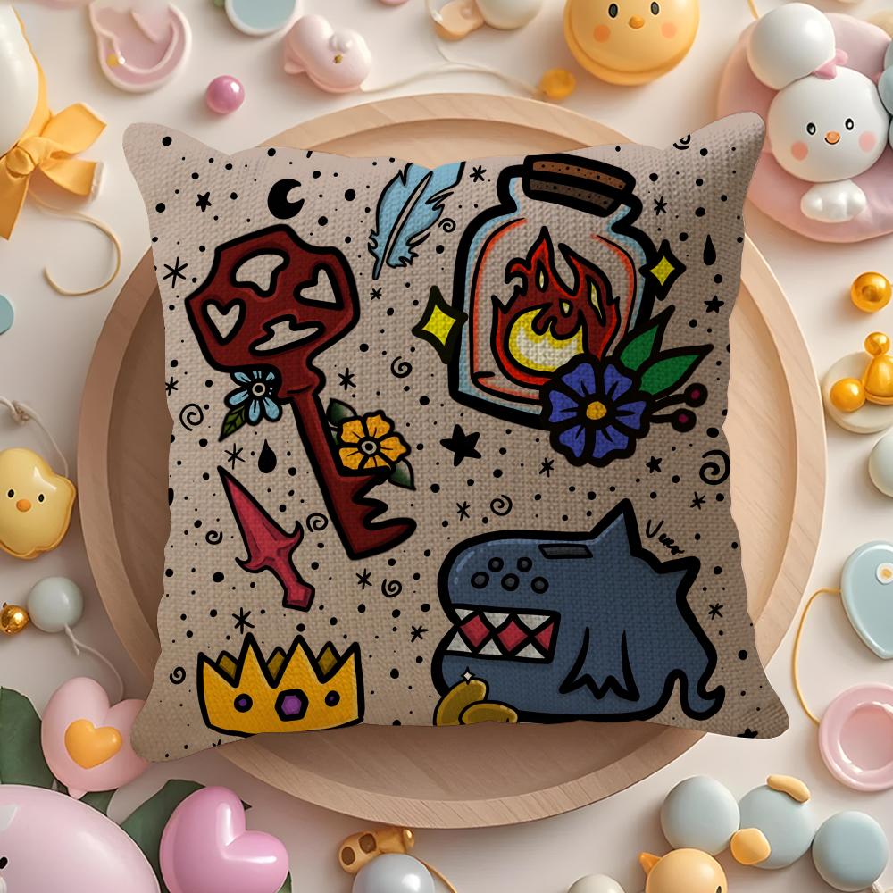 Deckbuilding Card Game Slay the Spire-S Pillow Case Pattern Printed Pillowcase for Living Room Sofa Cushion Cover & Bedroom