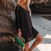 Women's Summer Fashion Lightweight Beach Sunscreen V-Neck Lace-Up Dress