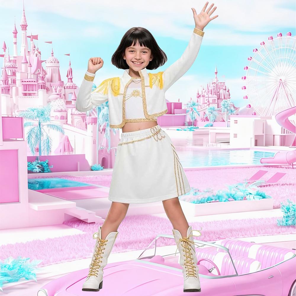 Kids Anime Kpop Demon Hunters Cosplay Costume Huntrix Rumi Mira Zoey Dress Girls Halloween Party Fancy Dress