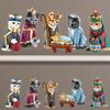 6Pcs Cat Nativity Figurines Set, Resin Kitten Christmas Decor, Cute Cat Themed Nativity Scene Ornaments, Funny Holiday Home Decor Gift