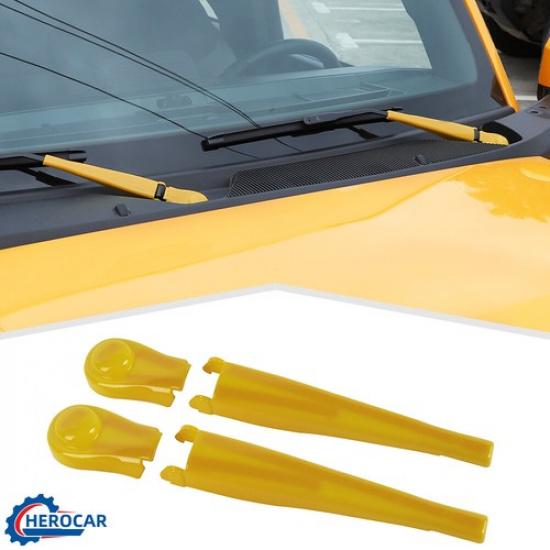 4pcs Front Window Windshield Wiper Blade Cover Trim for Ford Bronco 21+Yellow