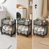 Open-Grid Bathroom Storage Rack Ventilated Narrow Standing Shelf with Wheels