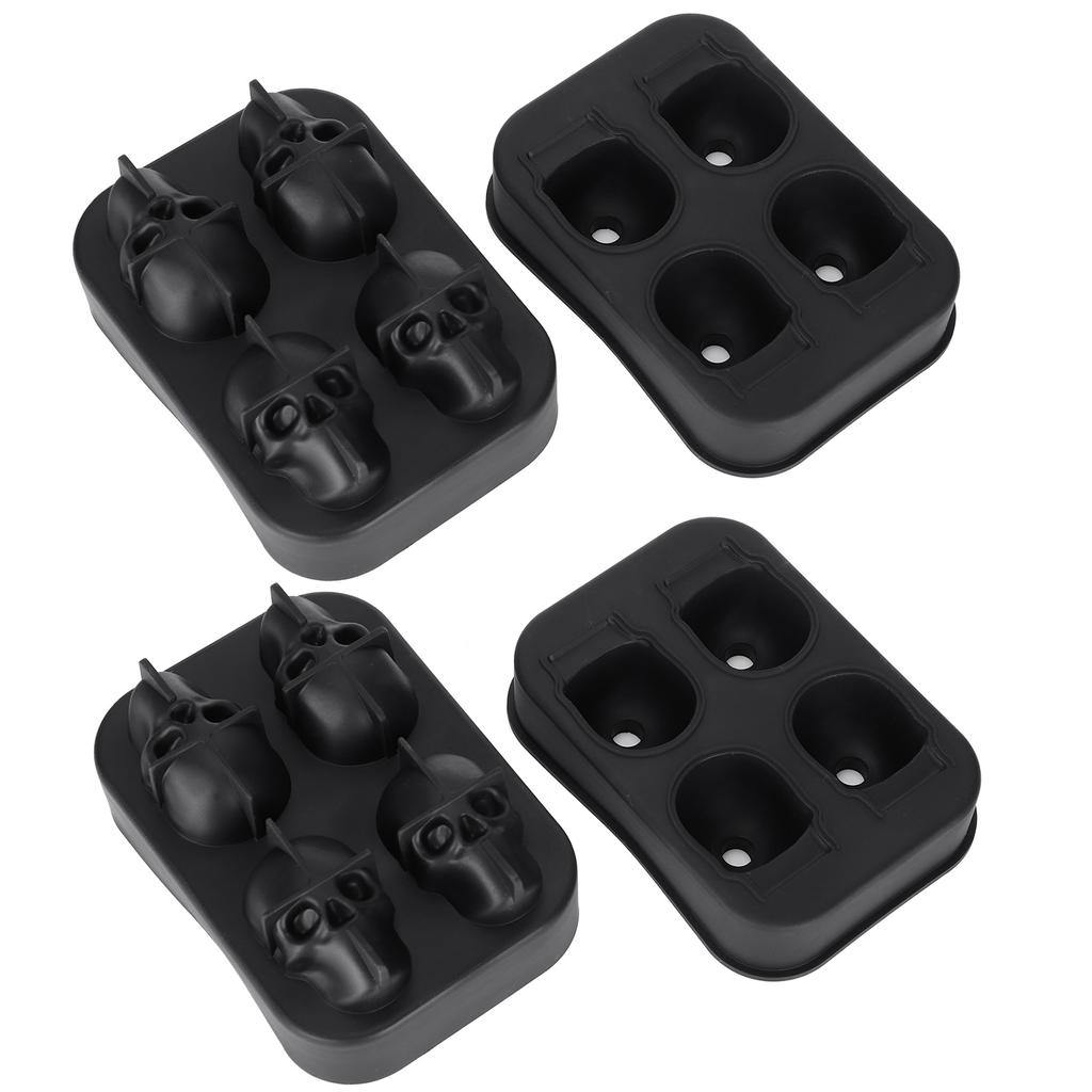 2Pcs Ice Mold Skull Shape Silicone Ice Cubes Tray for Cake Candies Kitchen Baking Tool