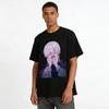 Sickly Cute Dark Style Grab-face Silver-haired Boy Print Top Niche ACGN Subculture Trendy T-shirt Pure cotton T-shirt