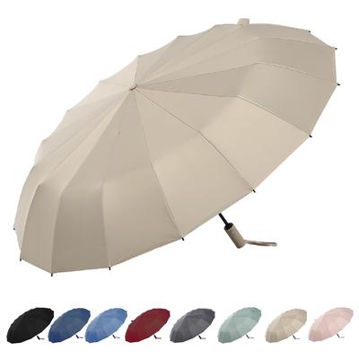 Paraguas plegable de apertura automática y súper adecuado tanto para días soleados como lluviosos, protección UV, tamaño grande, 16 varillas, cierre de un solo toque, resistente al viento, repelente al agua,