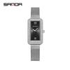 Fashion Sanda Top Brand Trendy Design Rectangle Dial Waterproof Quartz Movement Business Women Analog Wrist Watch