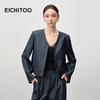 EICHITOO Women's V-neck Faux Denim Short Jacket