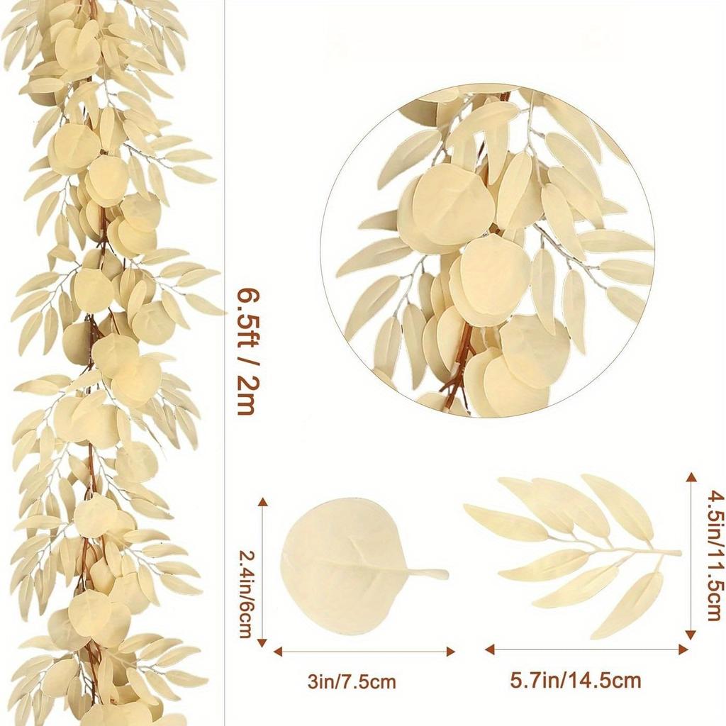1Pc Eucalyptus Mixed 7-Leaf Willow Leaves (39.37 Inches/78.74 Inches), Can Be Used for Outdoor Ceremony Decoration, Table C Enterpiece