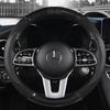 Skórzana osłona na kierownicę do samochodu z włókna węglowego do modeli Mercedes Ben AMG 38cm AC CLA E GLA GLC GLE SB CLS klasa