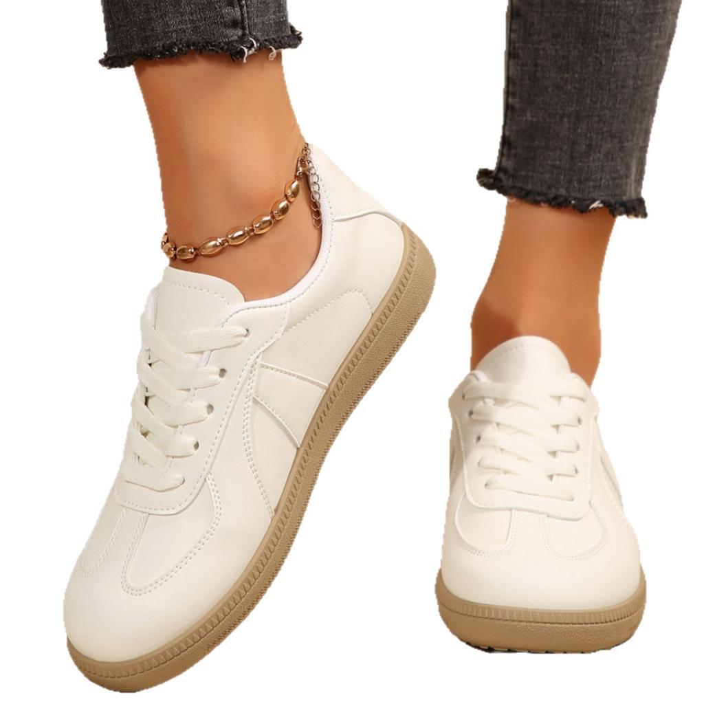 Retro Dexun Women's Shoes 2025 New Summer Flat-bottomed Wear-resistant Little White Sports and Leisure Forrest Gump Shoes Lace-up Board Shoes