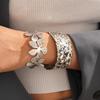 Cold wind metallic pleated flower opening bracelet a sexy bracelet