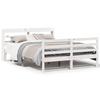 VidaXL Bed Frame with Headboard White 120x190 Cm Solid Pine Wood, Bed, Bedroom Furniture, Wooden Bed, Bed 3306634