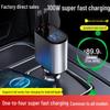 Super Fast 4-in-1 Retractable Car Charger with Flash Charge