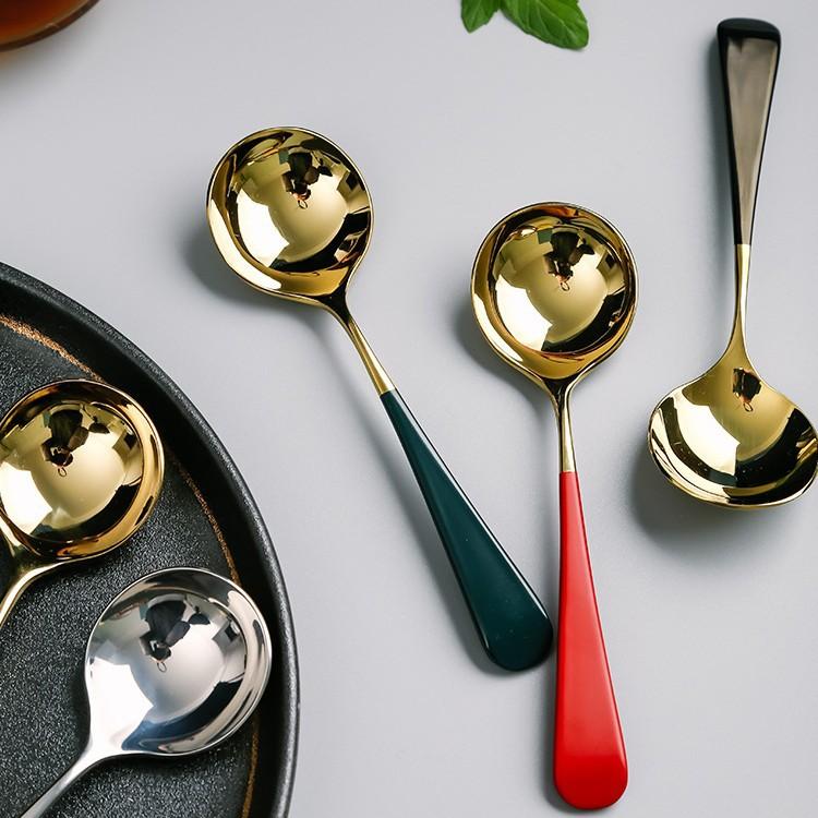 304 stainless steel spoon Douyin Internet celebrity spoon meal spoon creative spoon dessert eating Nordic