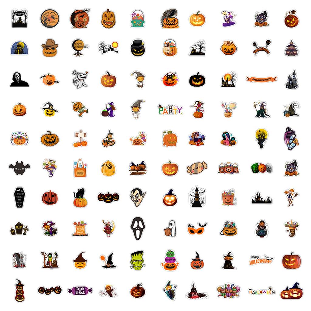 100PCS Does Not Halloween Theme Vinyl Waterproof Party Stickers