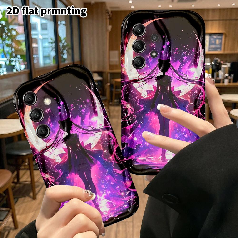 Phone Case: 2D Flat Samsung Galaxy A34 A35 M05 M06 S20 S22 S21 FE Plus 5G Protective Case, Girl Under the Moon, Christmas and Halloween Gift