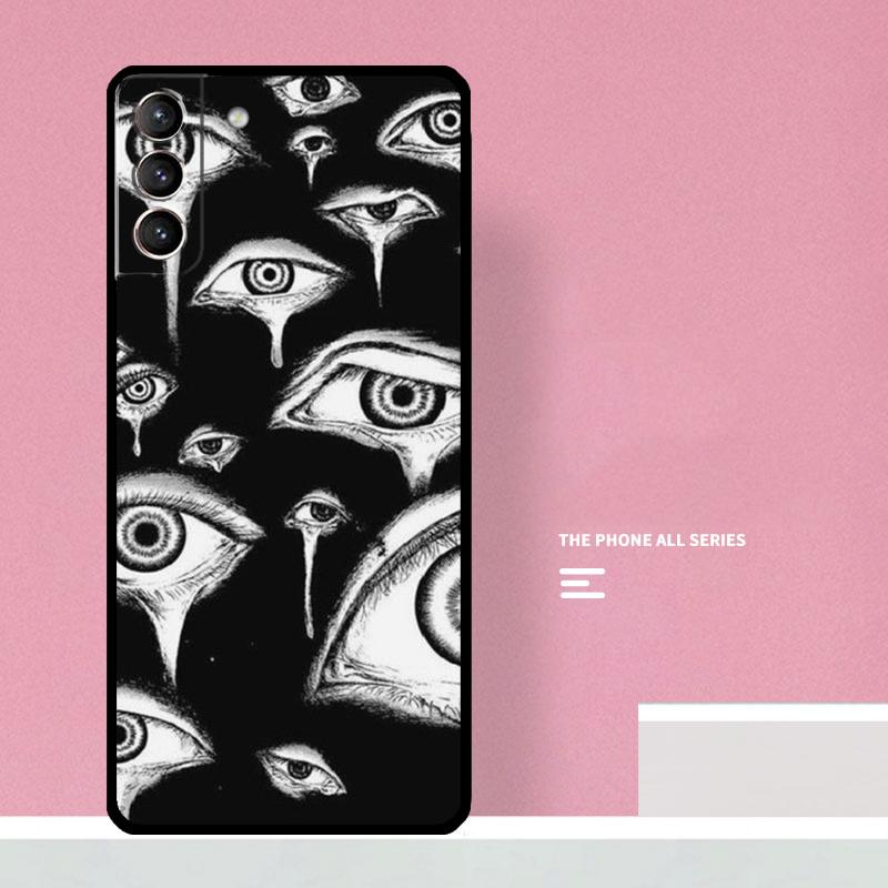 Scary Face Eyes Phone Case For Samsung Galaxy S25 S26 Ultra S20 S21 S22 S23 S24 Plus S10 S25 FE Cover Coque