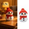 Christmas Snowman Decoration 3D Printed Knitted Figurine, Statue with Red Knit Small Figurine Hat and Scarf, Mini Sculpture for Holiday Desk