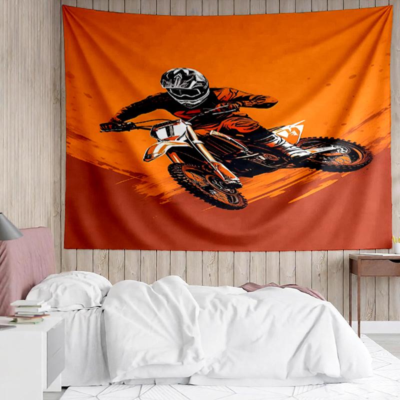 off-road-motorcycles Print Tapestry, Backdrop, Easy Setup, Ideal for Bedroom, Office & Living Room, with Aesthetic Wall Hanging Decor.