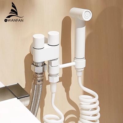 Bidet Faucets White Single Cold Brass Wall Handheld Hygienic Shower Spray Head For Wash Bathroom Toilet Car Pet Airbrush 811580